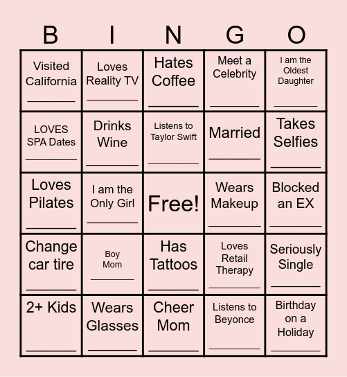 I Am A Survivor Bingo Card