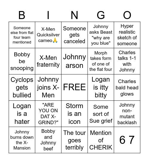 Flatulent Four Issue 9 Bingo Card