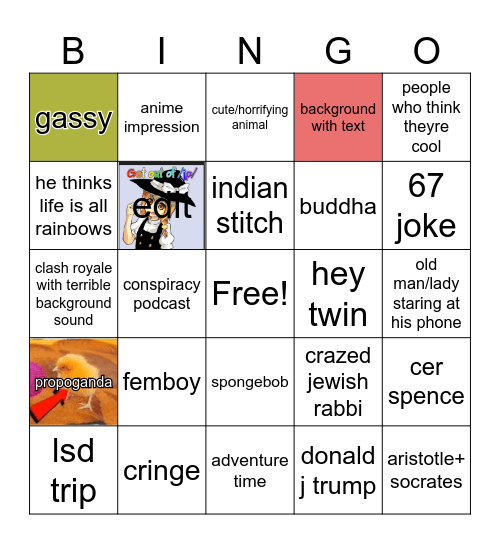instagram Bingo Card