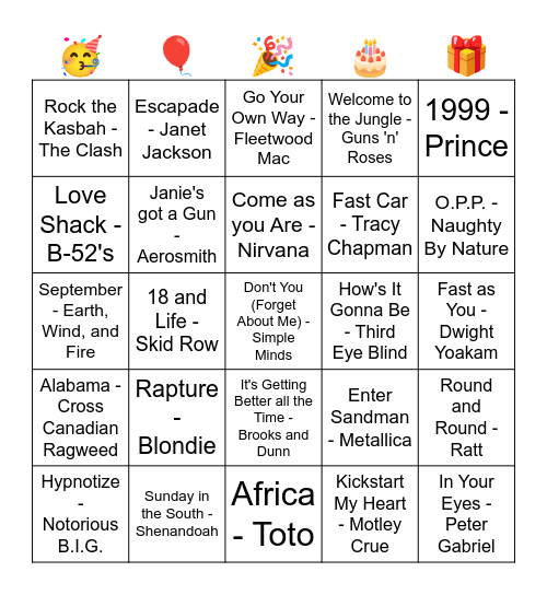 Happy Birthday! Bingo Card