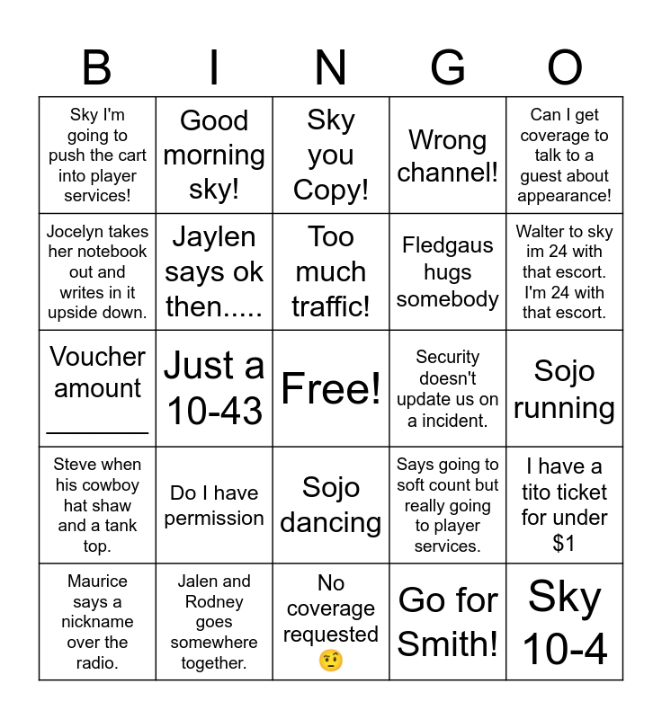 Security Bingo Card
