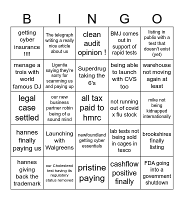 Newfoundland October Bingo Card