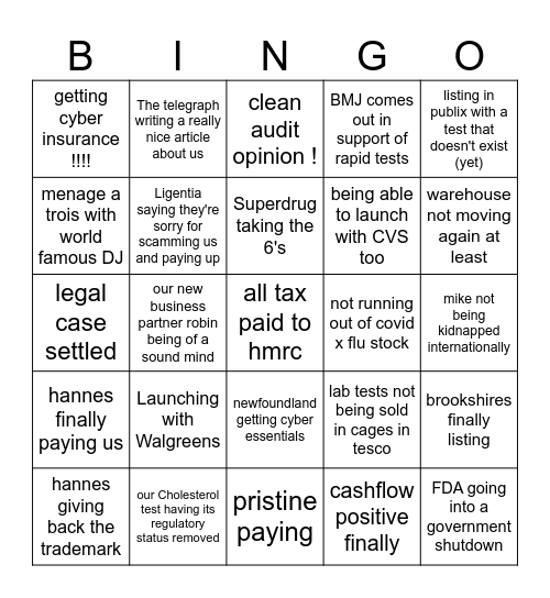 Newfoundland October Bingo Card