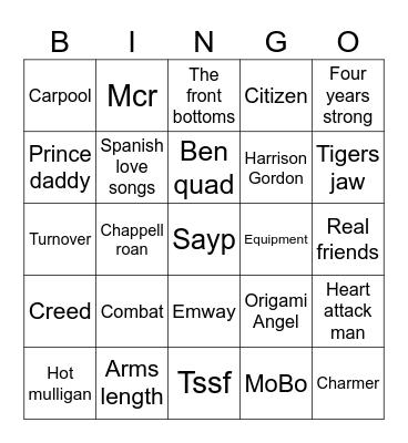 Sayp Bingo Card