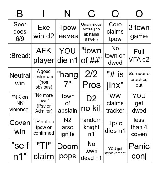 ToS2 AA bingo Card