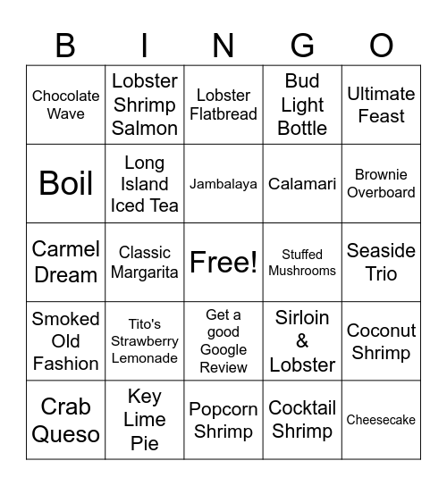 Bingo 10/17 Bingo Card