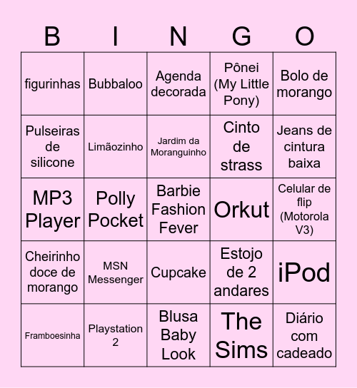 BINGO DA RAISSA!!! Bingo Card