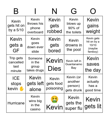 Kevin Cruise Bingo Card