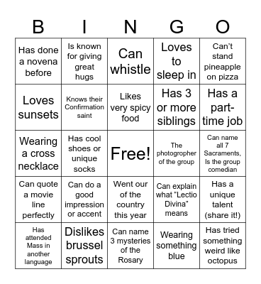 BLAZE BINGO Card