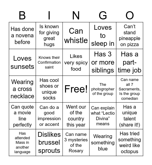 BLAZE BINGO Card