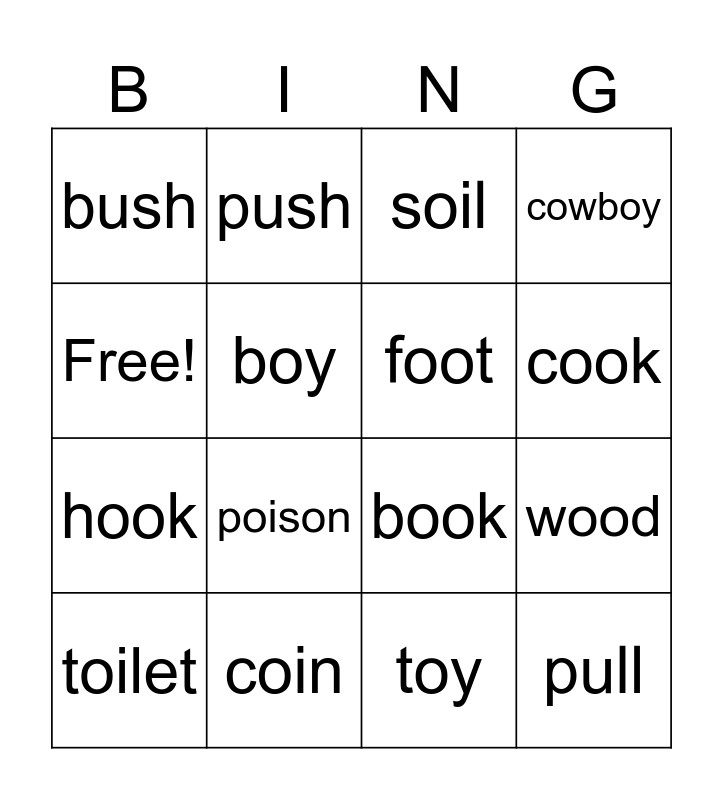 Grade 3 Unit 4 Bingo Card