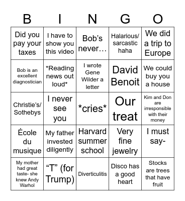 BRINGO Bingo Card