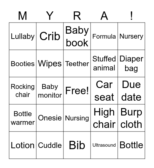 Let’s have a Baby! Bingo Card