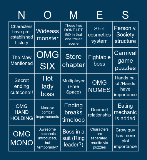 LITTLE NIGHTMARES III Bingo Card