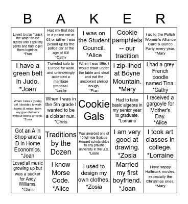 Nineteen Cookie Swaps and Counting! Bingo Card