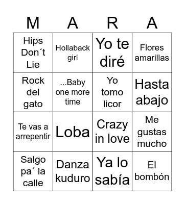 Bingo musical Bingo Card