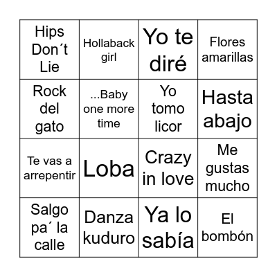 Bingo musical Bingo Card