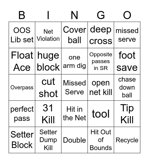 Riptide Bingo Card