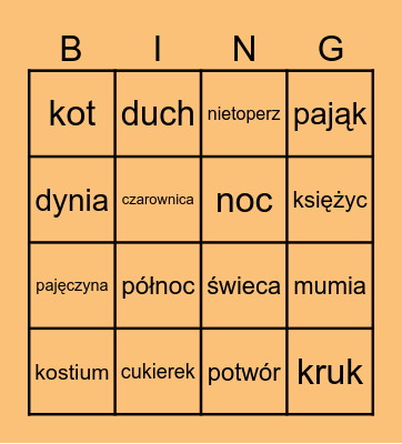 Halloween Time! Bingo Card