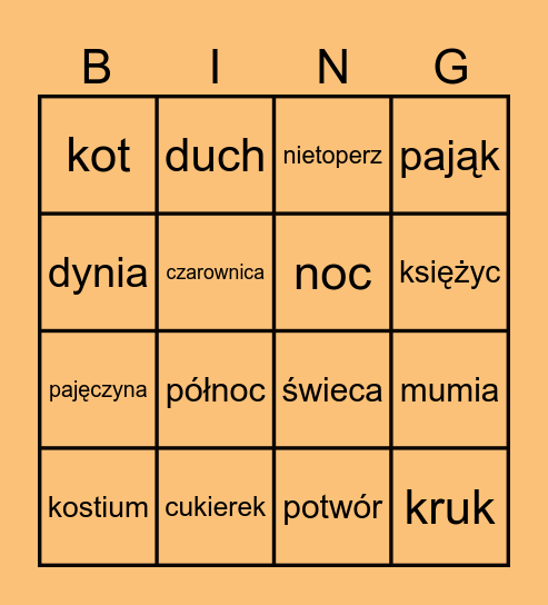 Halloween Time! Bingo Card