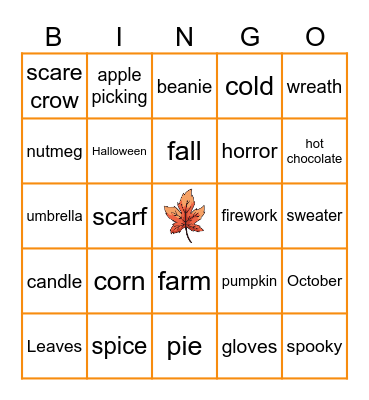 AUTUMN BINGO Card