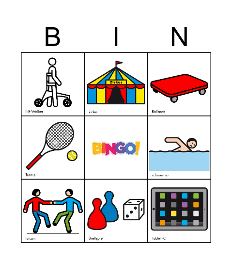 Freizeit Bingo Card