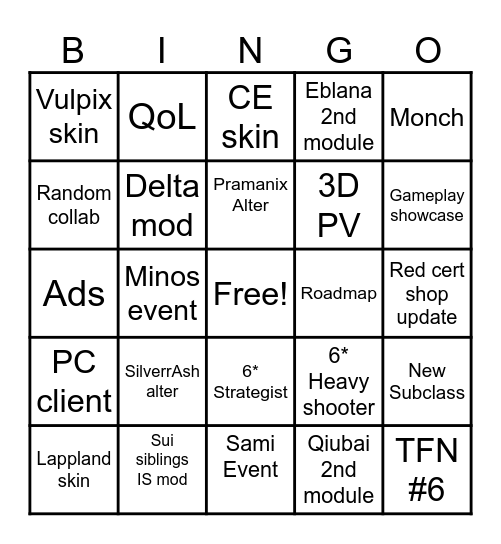 6.5 Anniversary Bingo Card