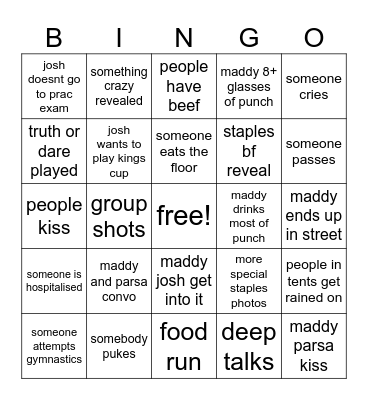 AFTERPARTY!! Bingo Card