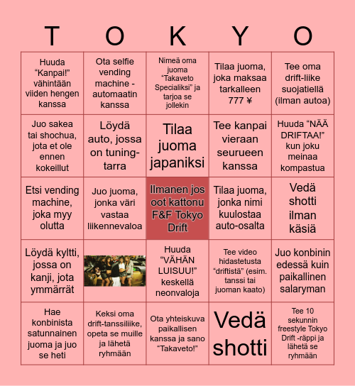 Oma drift nimesi tähän esim Sake Slider ____________ Bingo Card