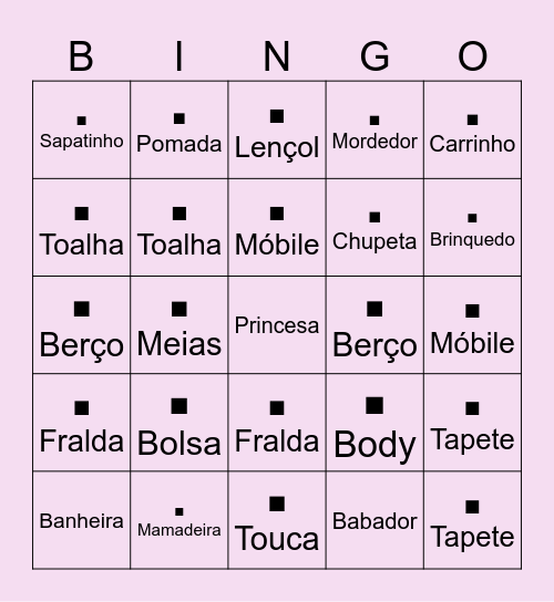Bingo da aurora Bingo Card
