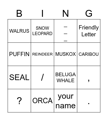 BINGO Card