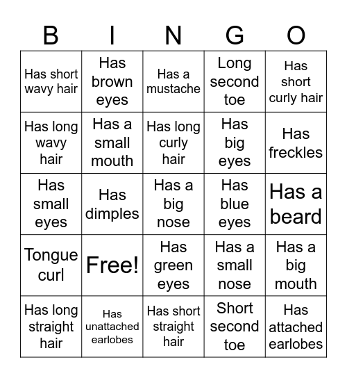 All In Our Family Bingo Card