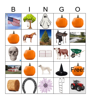 Farm Bingo Card