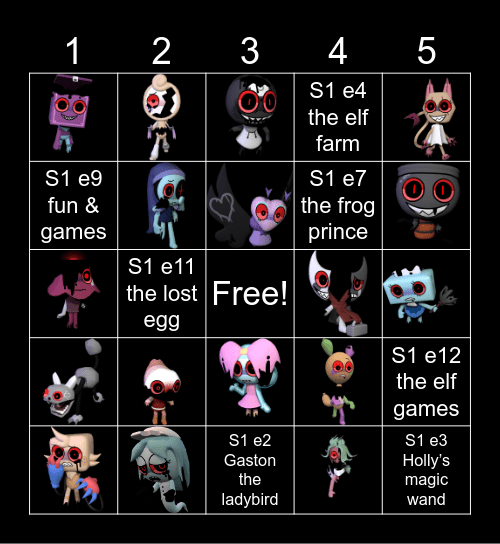 Dandy’s World Bingo Card