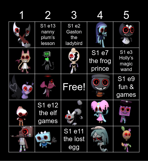 Dandy’s World Bingo Card