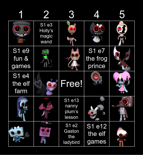 Dandy’s World Bingo Card