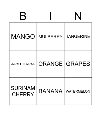 BINGO Card