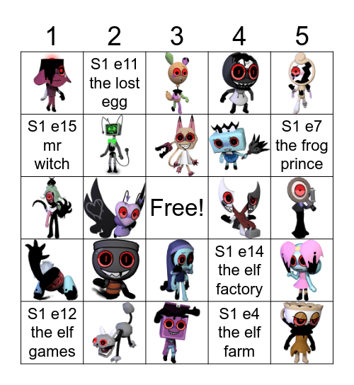 Dandy’s World Bingo Card