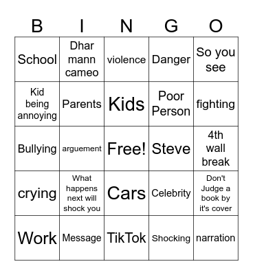 Dhar Mann Bingo Card
