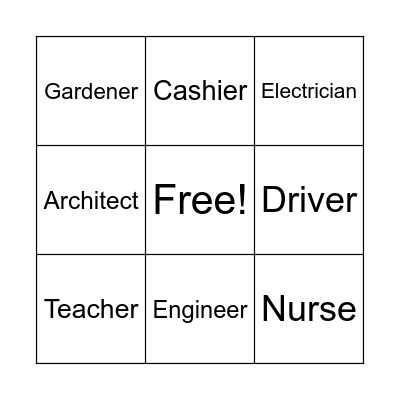 Jobs Bingo Card
