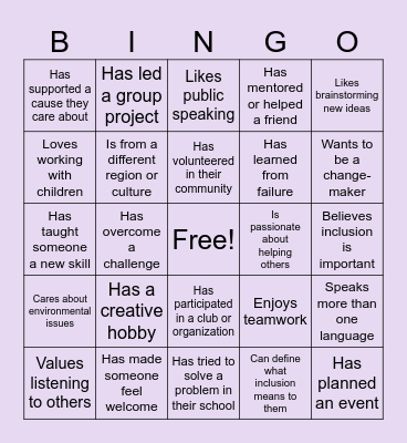 Leadership Bingo! Bingo Card