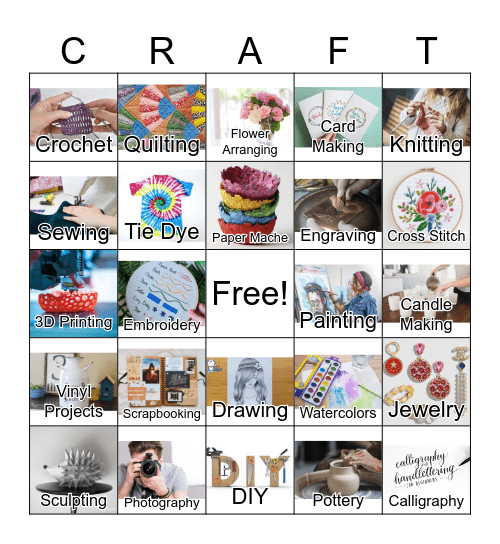 Crafting Bingo Card