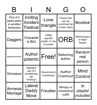 SBU English Club Bingo Card
