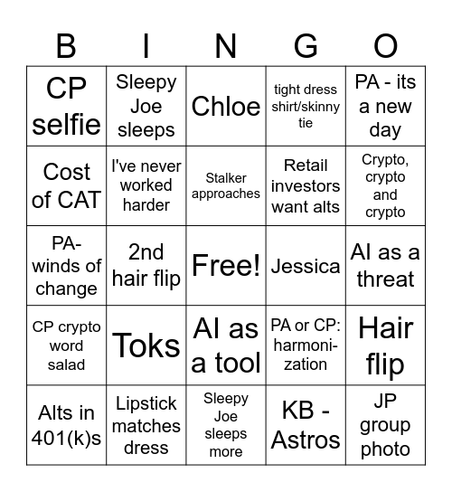 SIFMA Annual Meeting Bingo Card