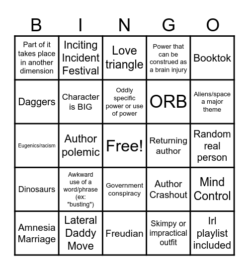 SBU English Club Bingo Card