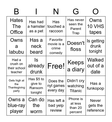 Find someone who... Bingo Card