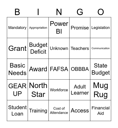 NASSGAP Roll Call 2025 Bingo Card