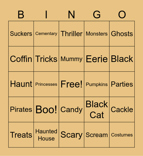 Halloween Bingo Card