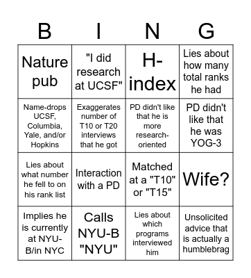 Mpit bingo Card