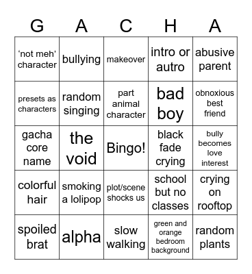 glmm Bingo Card